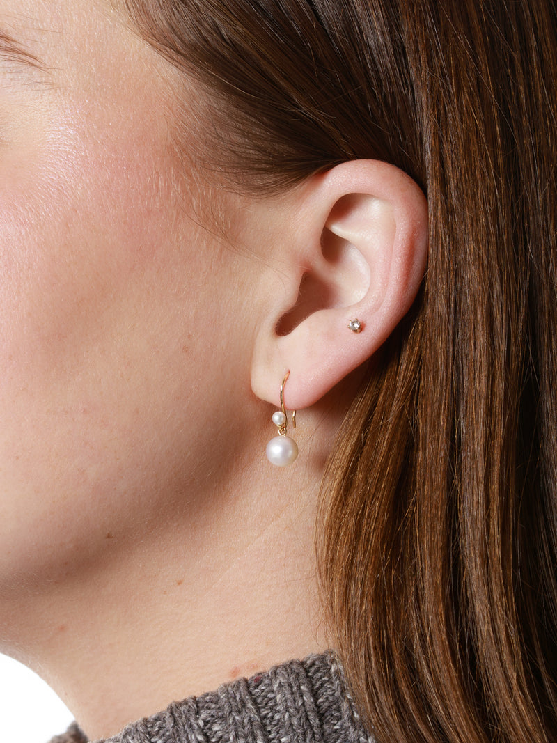 Ethnic Pearl Hoop Earrings | Real Pearl Drop Earrings | Small Pearl Ta –  Huge Tomato